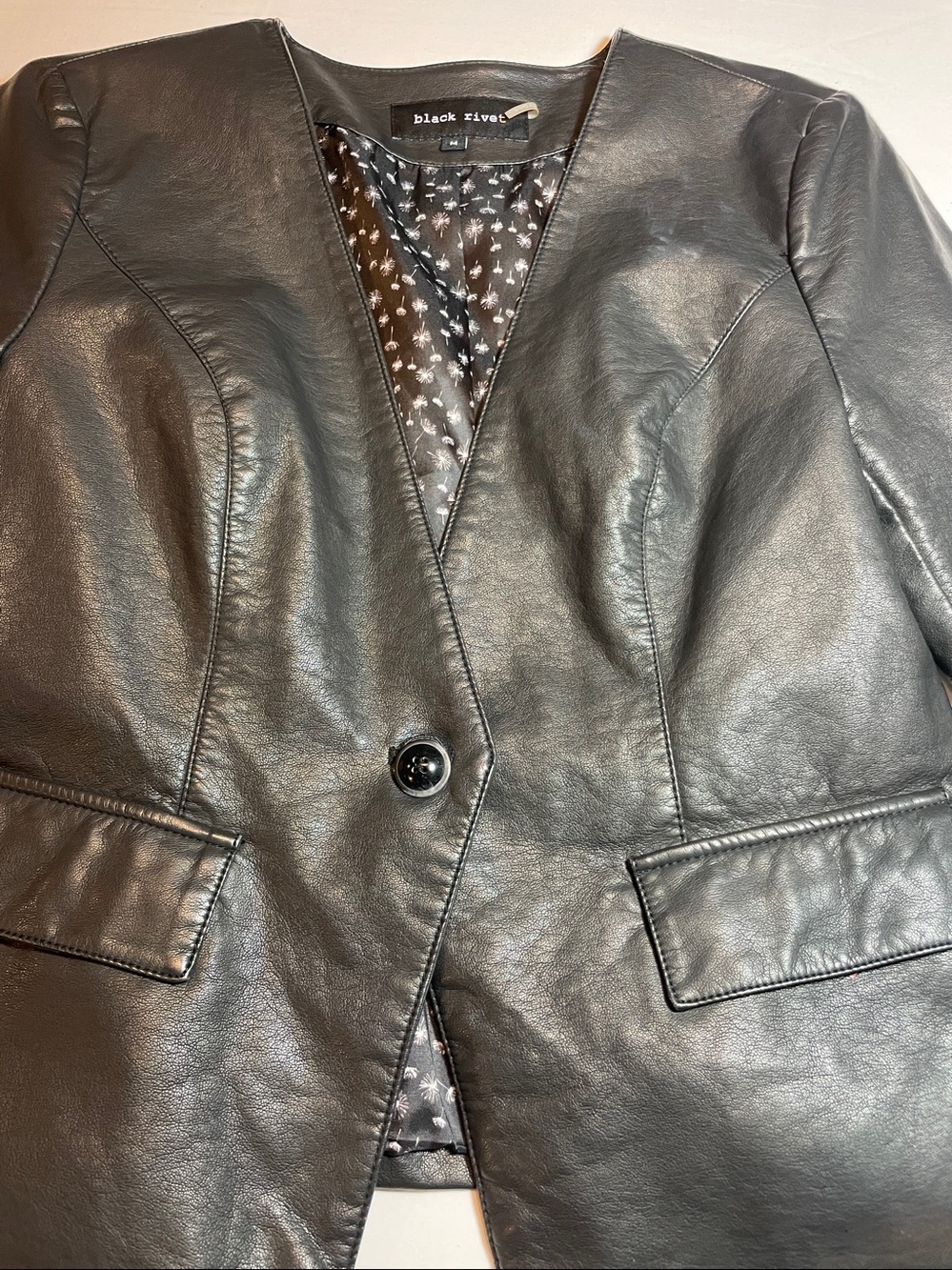 Black Rivet Black Faux Leather Blazer Jacket - Picture 3 of 10